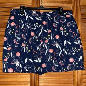 St John’s Bay Blue Floral Skort Size‎ 14 With Pockets